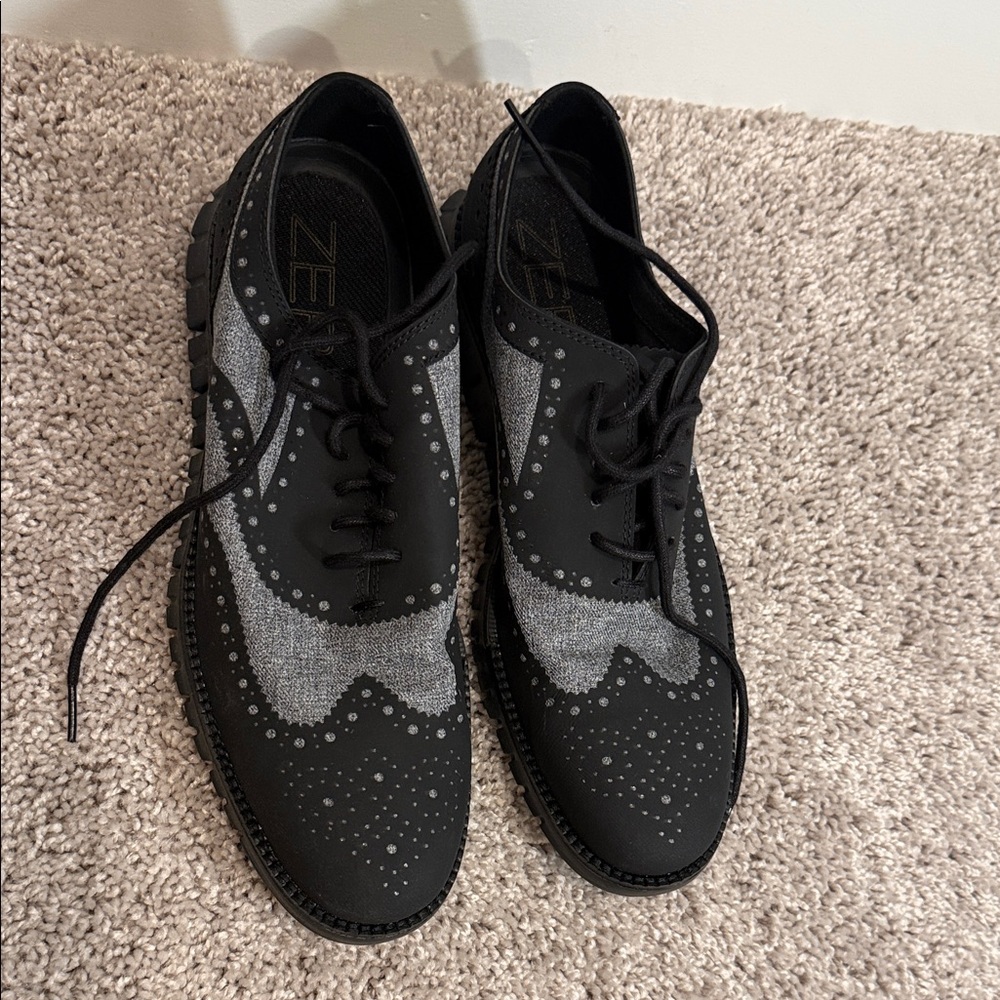 Cole Haan Black and Gray Oxfords